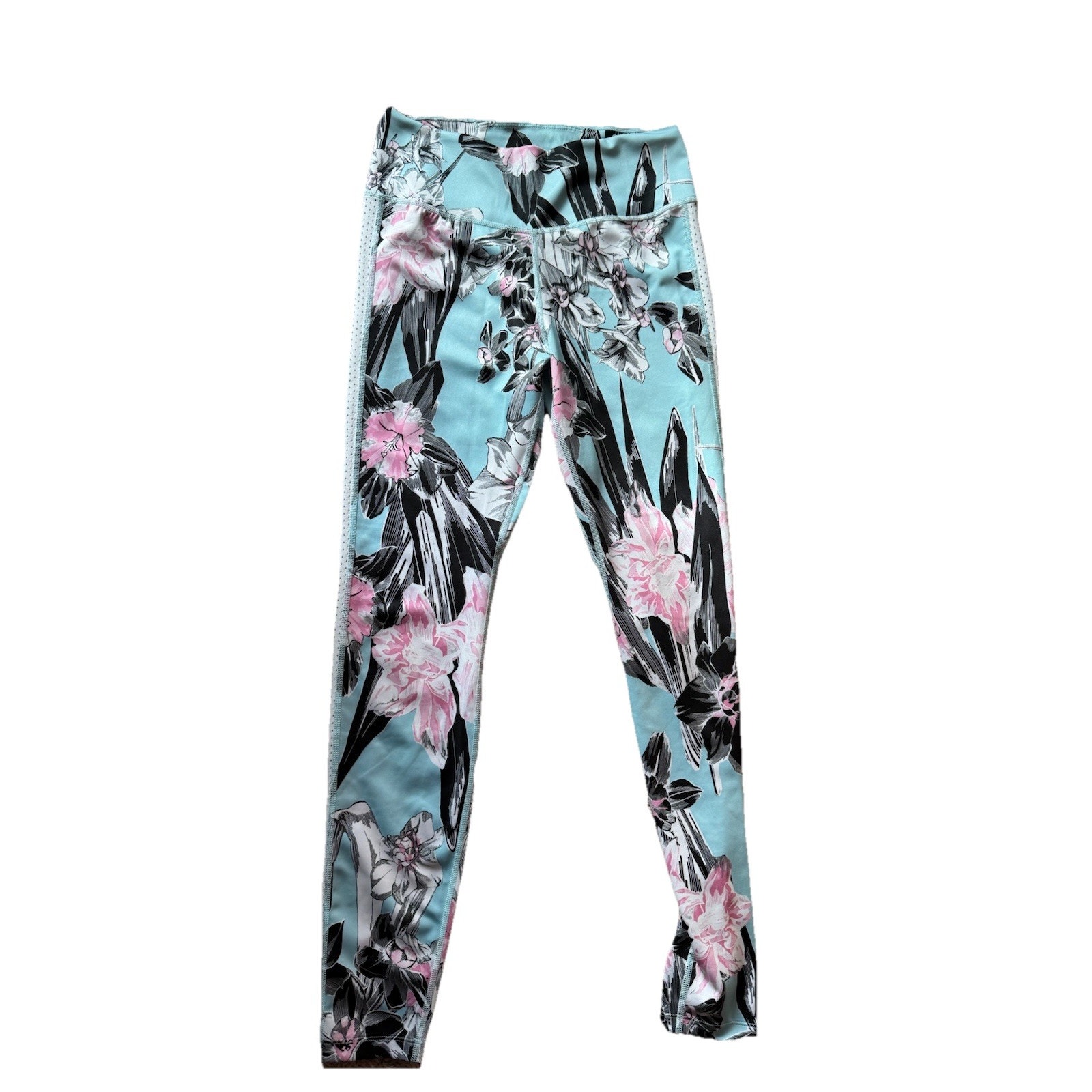 Nike Dri-Fit One Luxe Women's Mid-Rise Leggings 7/8 Blue Floral, Size M